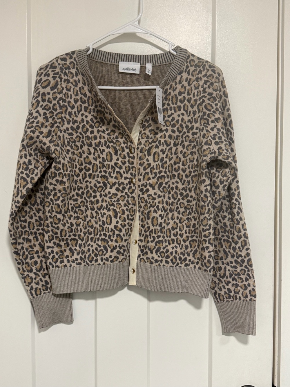 Leopard Print Button-Front Cardigan Jacket - Taupe. NWT from The Buckle.